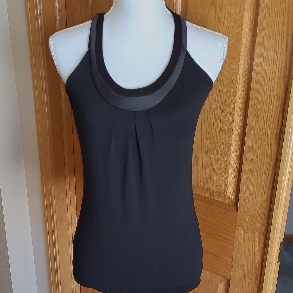 Ann Taylor Outlet XS Knit Satin Trim Tank Top